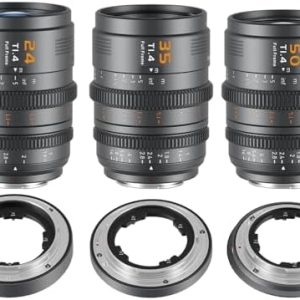 SIRUI VP-1 Vision Prime 1 T1.4 Full Frame Cine Lens Set, 24mm, 35mm, 50mm Manual Focus Cinema Lens with Pre-Installed E Mount, Interchangeable RF/Z/L Mounts (Metal Gray)